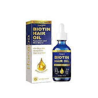 Biotin-Haaröl mit schwarzem Rizinusöl und Rosmarin – Nährende Kopfhautbehandlung bei Spliss, für die tägliche Anwendung, alle Haartypen, 59 ml Reisegröße