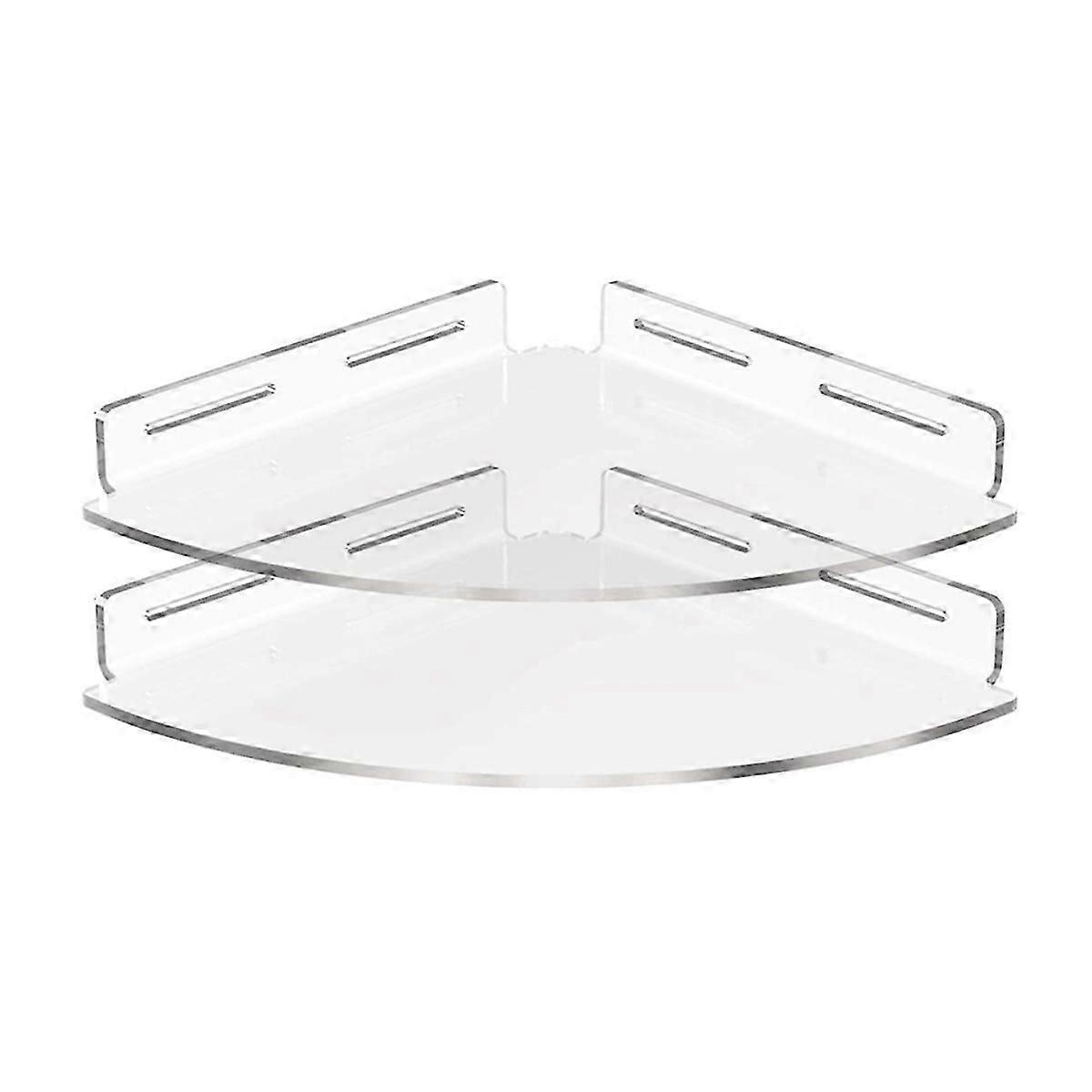 2Pcs Floating Corner Shelf Triangle Wall Mount Storage Rack