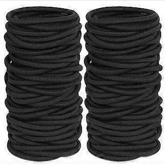 200 Elásticos de Cabelo, Acessórios de Cabelo Pretos para Mulheres, Prendedores de Rabo de Cavalo de 4mm, Elásticos para Cabelos Grossos, Elásticos de Alta Qualidade que Não Danificam os Fios, Faixa Elástica para Cabelo