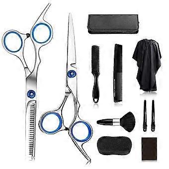 Tragbares Haarschneide-Kit für Haus und Salon einschließlich Edelstahlscheren Rasiermesserkante Ausdünnung Haarschere Barber Kamm Ausdünnender Haar Schneiden Kamm H