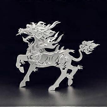 3D Metal Model Kits, Mekanisk Kylin 3D Pussel för vuxna, Stål Warcraft Collection DIY Djur Brain Teasers Enkla pussel Heminredning Konst Hantverk