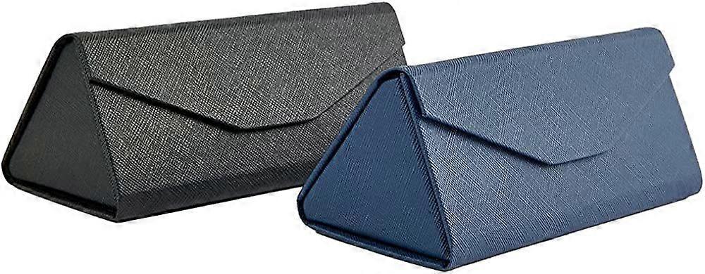 Collapsible Triangle Travel Glasses Case Foldable Flat for Eyewear Storage