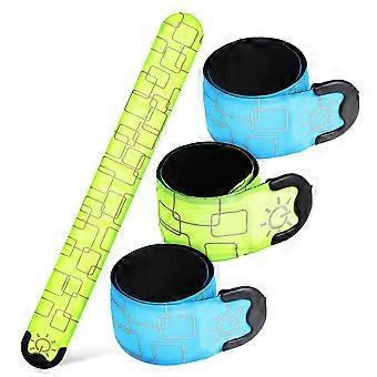 4 Pcs Rechargeable LED Armband with Reflective Snap Design for Running Cycling and Walking