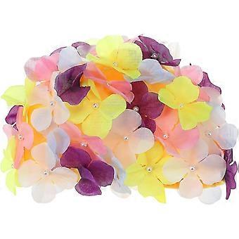 Flower Cap Ladies Swimming Hats - Funny Swimming Cap Fashionable Swim Cap Floral Petal Stylish ,Cololful