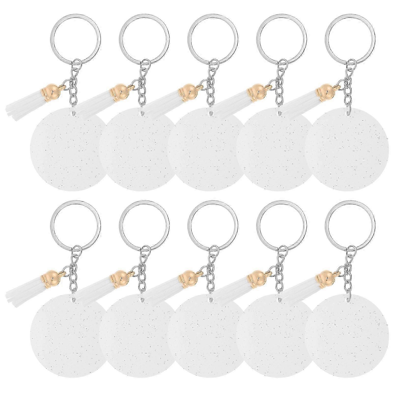 DIY Acrylic Blanks 20Pcs Rectangular Keychains Personal Use Ideal compatible with DIY Enthusiasts Durable White