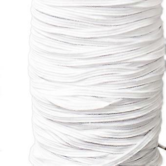 Komfortabel DIY-maske elastisk stropp maskeerstatning elastisk tau maskelagingstilbehør (hvit, 3 mm, 80 yard/rull)
