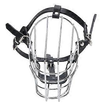 Dog Muzzle Anti Biting and Barking Iron Pet Mouth Cover for Golden Retriever German Shepherd Adjustable Secure Fit