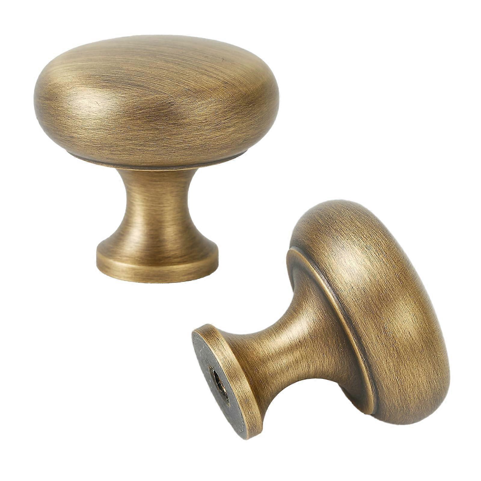 Antique Brass Cabinet Knobs 1.2 Inch Drawer Knobs 10 Pack for Kitchen and Dresser Cabinets