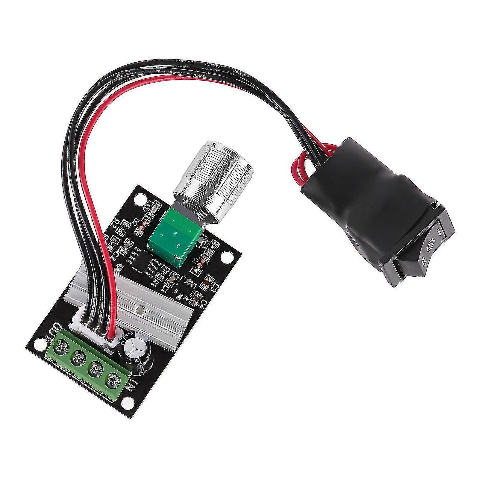 Adjustable Controller Pwm Dc Motor Controller for Speed Controlling 2Pcs Black