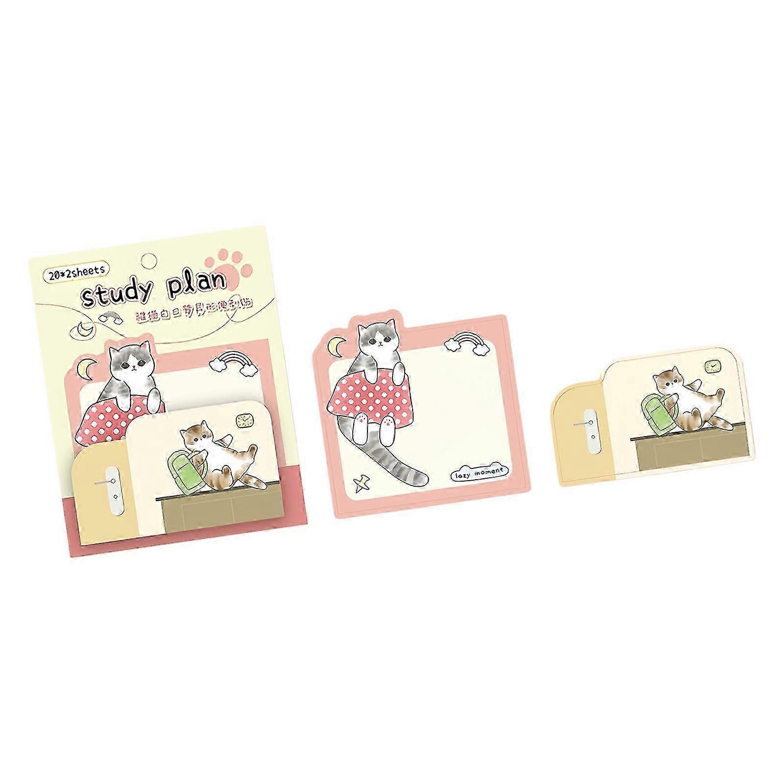 Sticky Note Pad Removable Tear Resistant Sheets Cat Planner Decor Notes 10 Patterns