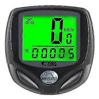 Digitalt trådløst cykelspeedometer, vandtæt, trådløs kilometertæller med automatisk vækning og LCD-baggrundsbelysning.