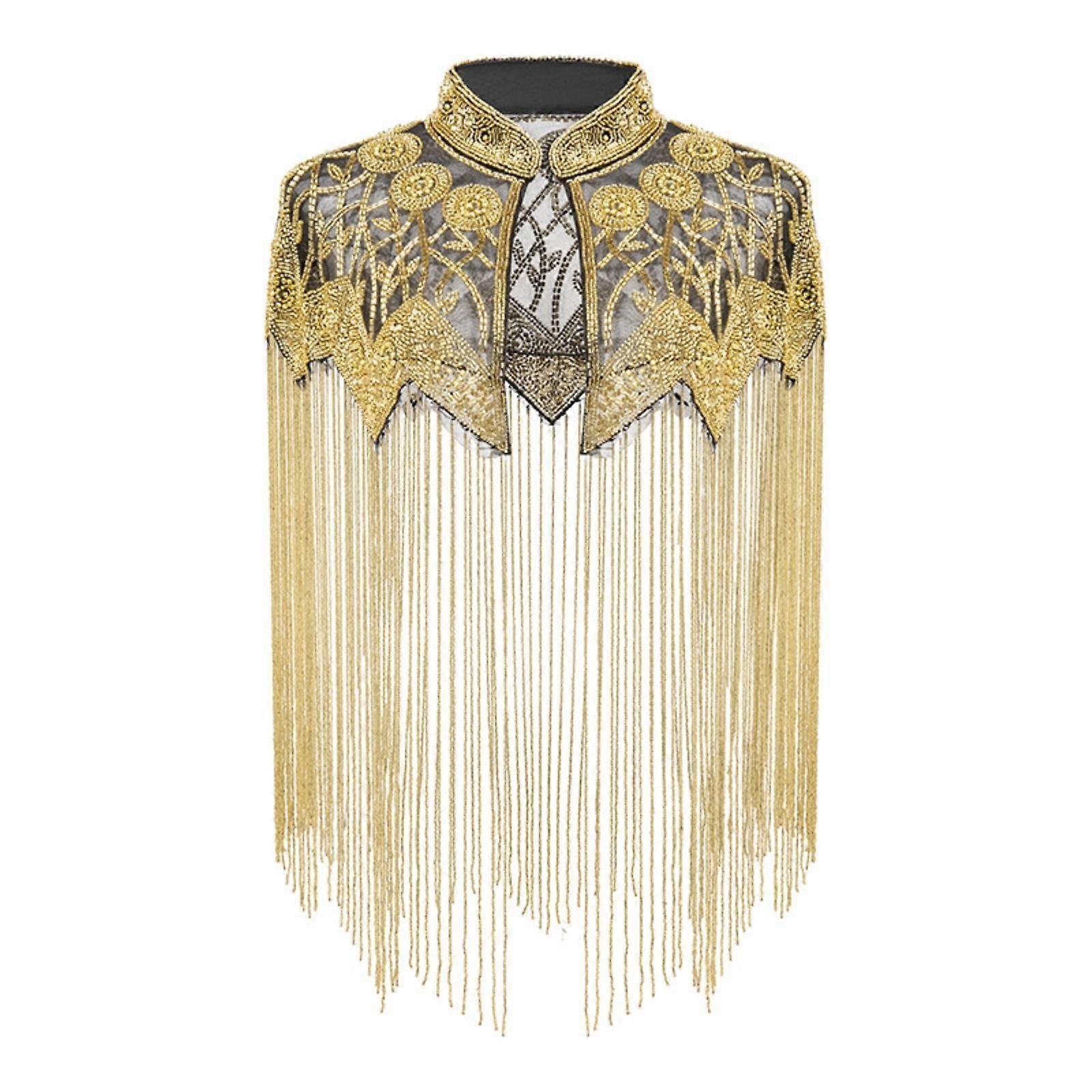 Sequined Shawl with Fringe