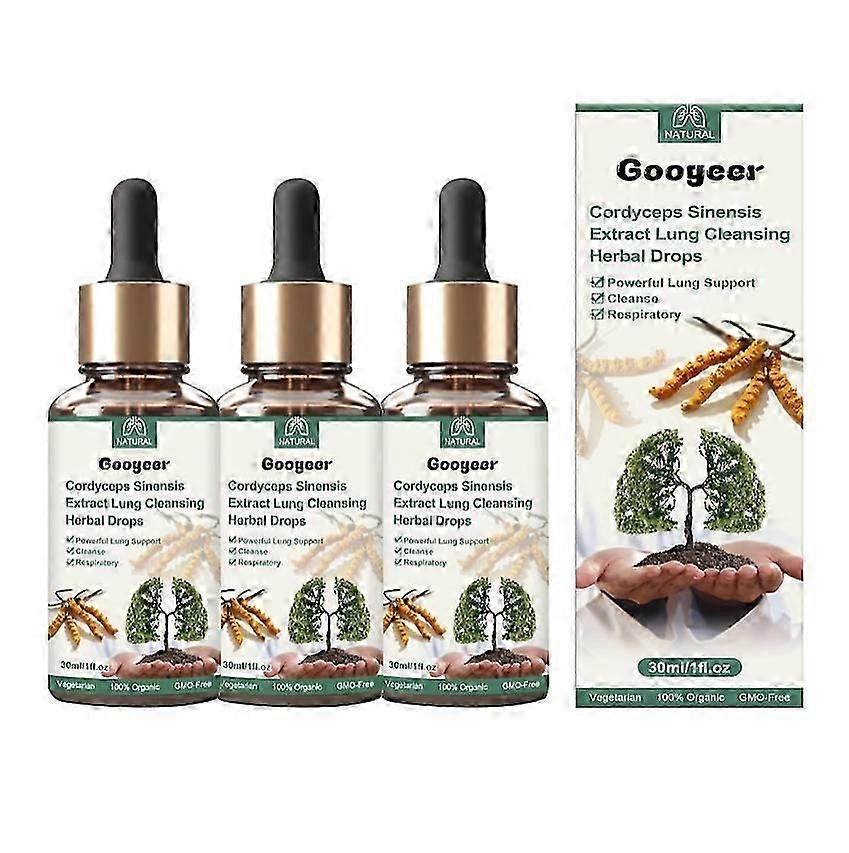 3x Cordyceps Sinensis Extract Lung Cleansing Drops 30ml