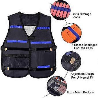 2er Taktische Weste Jacke Set Set, Kinderweste, Taktische Weste, Accessoires Set Kinder Taktische Weste mit 80 Darts Nachfüllpackung Kompatibel mit Nerf G