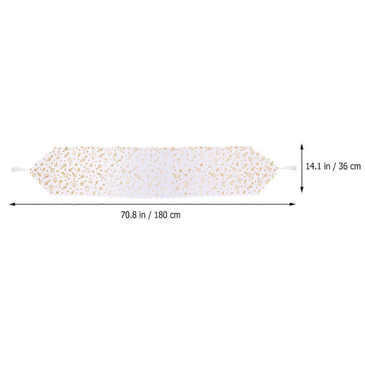 Christmas Tree Table Runner for Table Use 1Pcs Golden Polyester Dining Decor