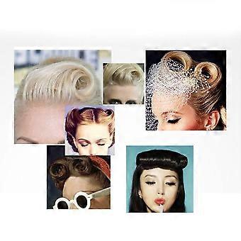 1 Pc Cabeleireiro Ferramenta Pente de cabelo Rolo Enrolado Pinned Bang Stand-up Roller Escova Vintage Cabeça Dupla Escova de Cabelo azul
