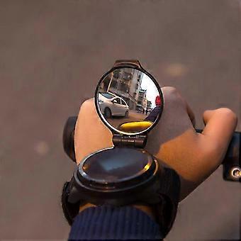 Wrist-Mounted Bicycle Rearview Mirror, 360 Degree Rotating, Synthetic Resin Mirror, Soft Breathable Wristband, 5cm Convex, 1 Pack, For Riding