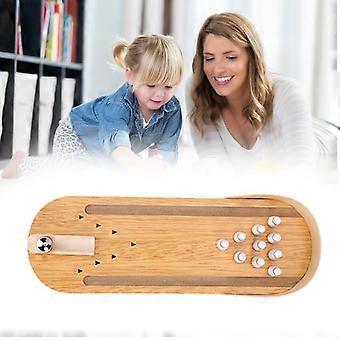 Table Top Mini Bowling Game Set-Tabletop Wooden Board Office Desk Stress Relief Gadgets Small Finger Toys Fun Gag Gifts for MenWomen Kids Teens Boys