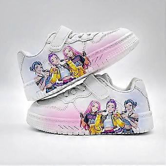 Kids Toddler Running Trainers Casual School Shoes White Synthetic Leather Velcro