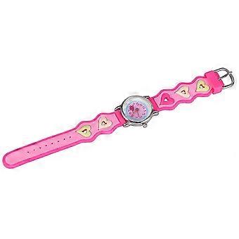 Kids 3D Silicone Quartz Wrist Watch, Rosy Cartoon Design, Comfortable Strap, Birthday Gift for Children, 1 Piece