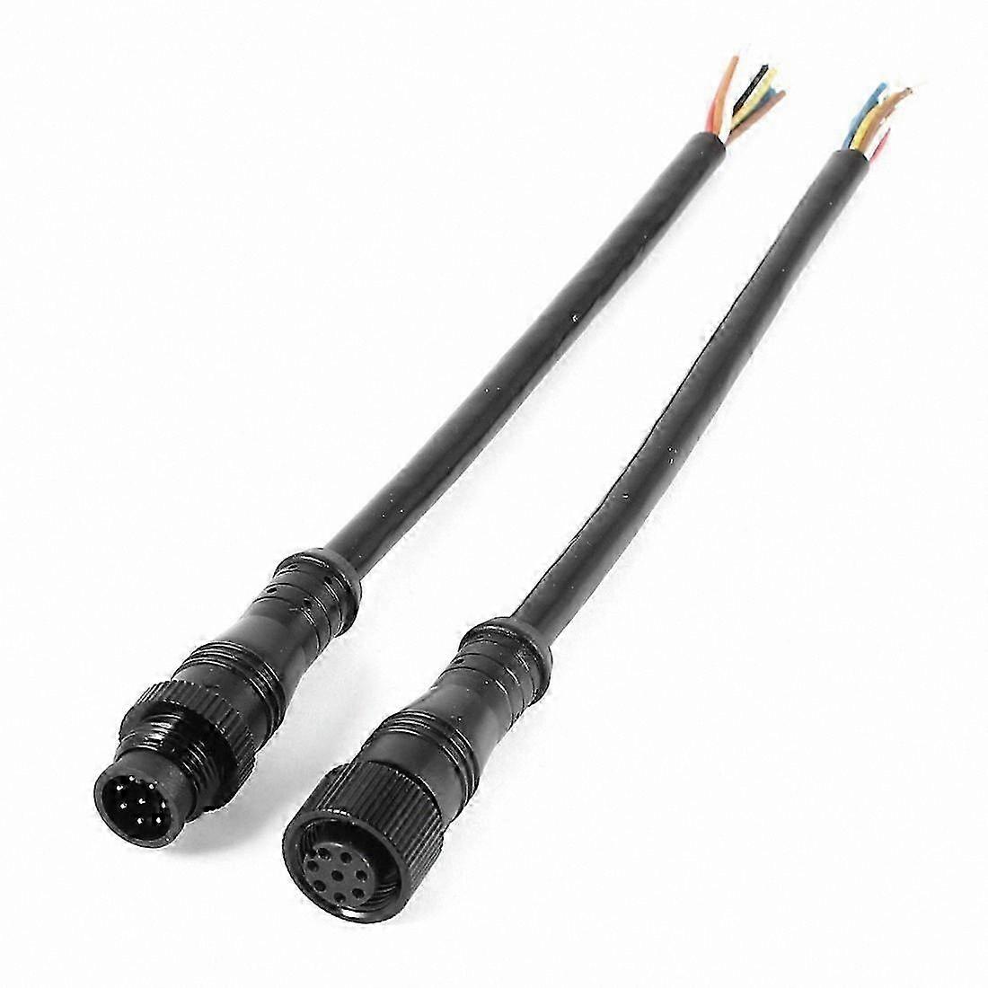 Waterproof 8-Pin Male/Female Connector Cable in Black