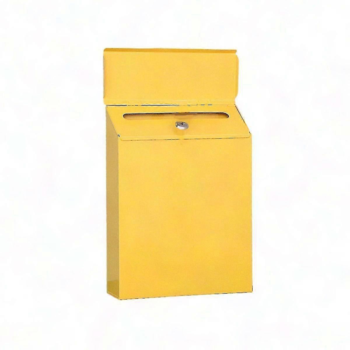 1pc Lockable Wall Mount Mailbox with Key for Small Letters Iron Hanging Box