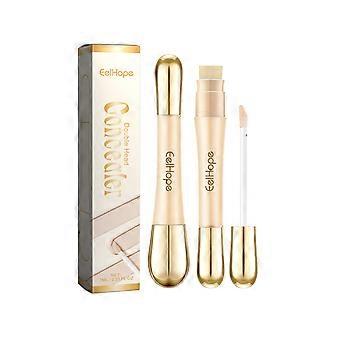 2pcs Double-ended Concealer Stick, Natural White Tone, Lightweight Texture, Makeup Tool