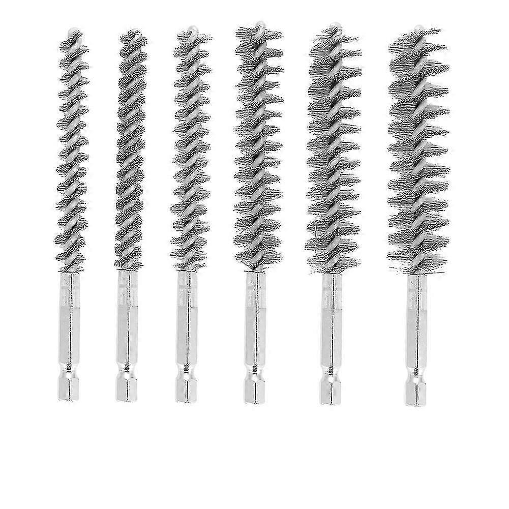 6Pcs Hex Shank Stainless Brushes