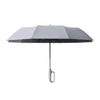 125CM Large Windproof Reverse Folding Umbrella for Two People with Hook Handle, Grey DualPurpose