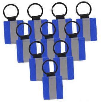 10pcs Reflective Keychain Tags for Backpack and Car Keys, Visibility Safety Gear for Night Walking