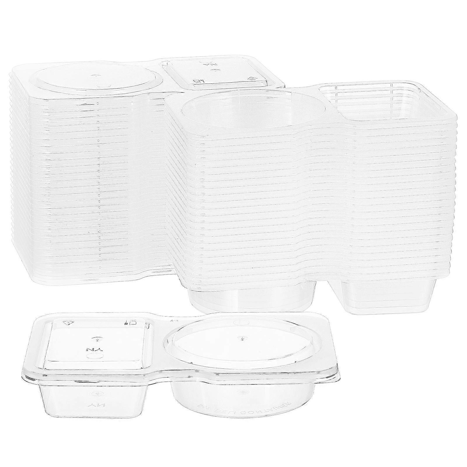 Clear Sauce Cups Mini Condiment Cups with Lid compatible with Kitchen Use 30Pcs