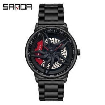 SANDA 1062 Sell Fashion Fashion Men's Watches Unique Rotating Wheel Dial Quartz Watches Gift 360° Spinning Dial Relogio Masculino