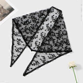 New Hollow Out Lace Scarf Embroidery Solid Color Foulard Bandana Thin Vintage Lace HandkerChiefs Women