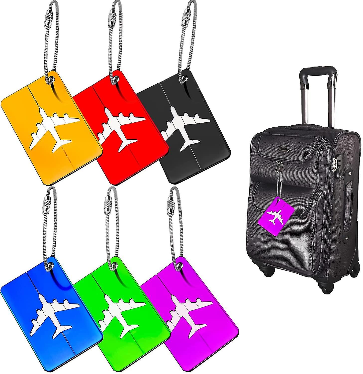 Pxcl Set Of 6 Rectangular Suitcase Luggage Tags