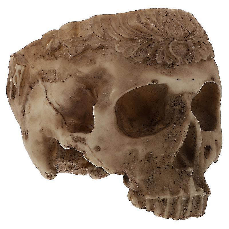 16X11x10.5cm Beige Pots & Planters 1pc Resin Skull Planter Skull Container Halloween Skull Photo Pro