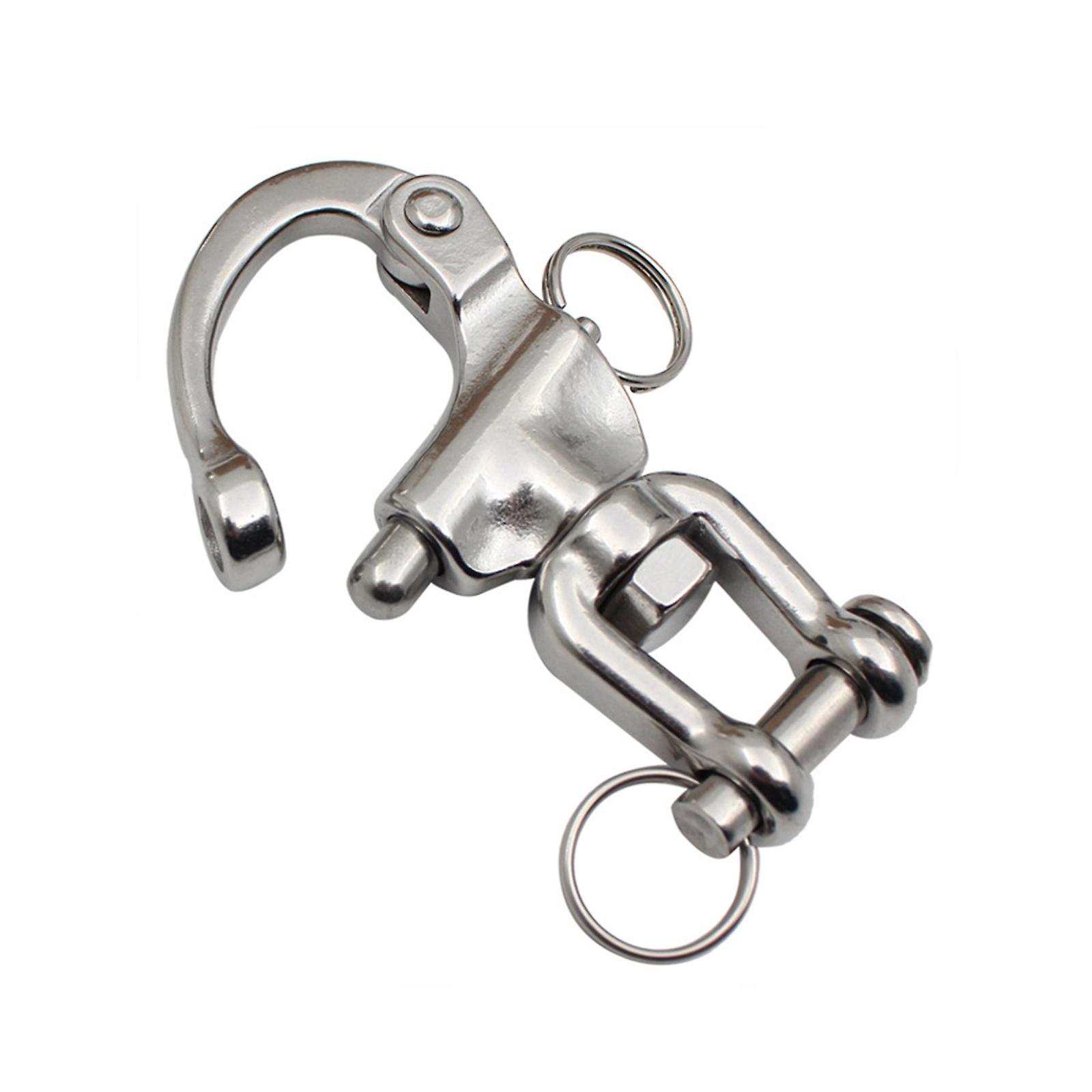 Rustfrit stål Quick Release Fast bail snap bøjle med ring 70/87/128mm