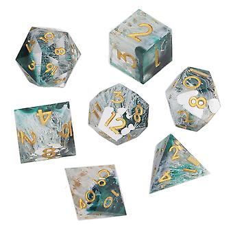 7 stks dobbelstenen meerzijdige transparante hars home decoratie ornament spel accessoire voor partij