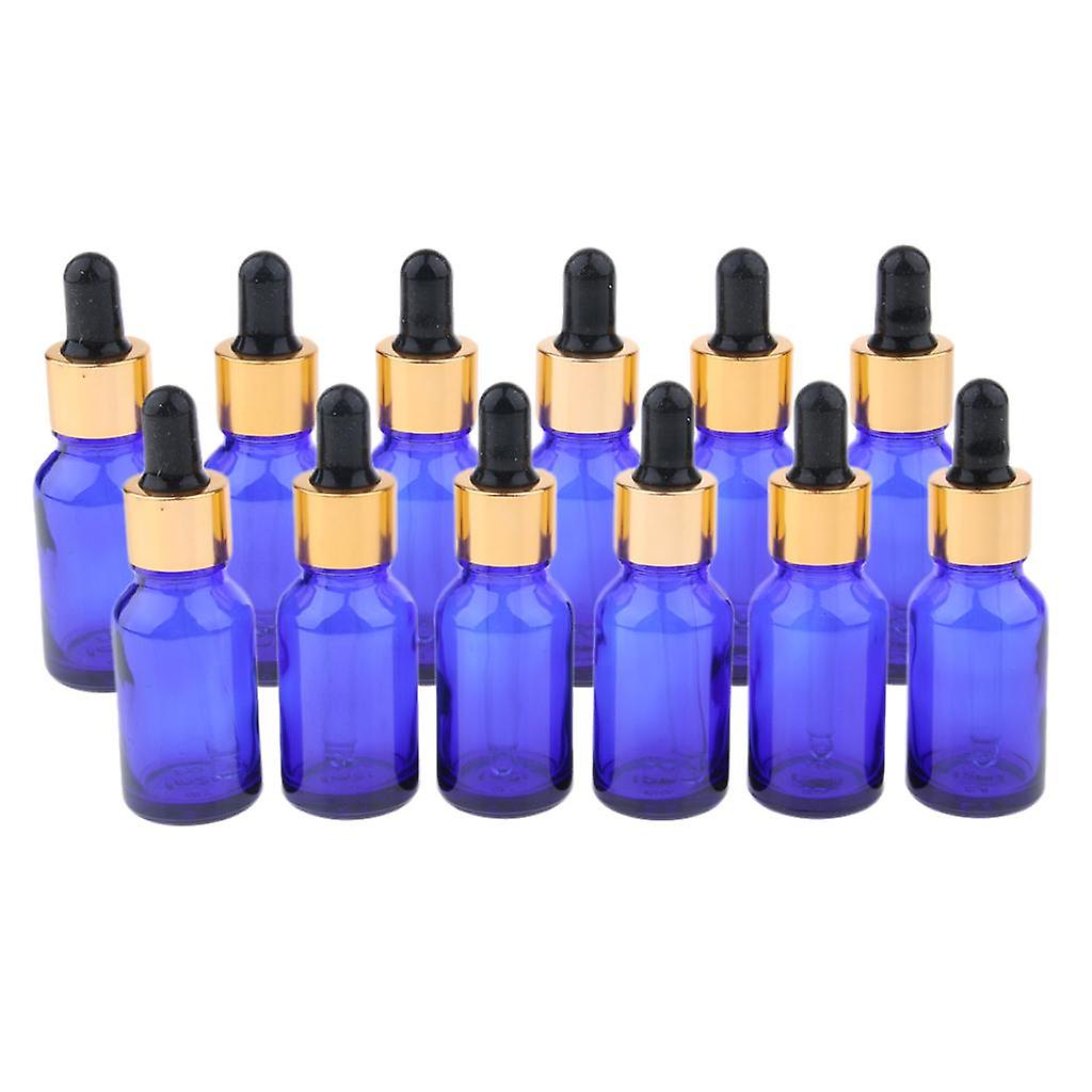 12Pieces Empty Refillable Dropper Bottles for Essential Oils Cosmetics 10ml