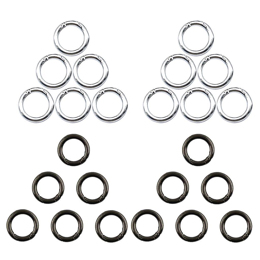 24 Pcs Alloy Round Spring Snap Hooks clip Handbag Purse Shoulder Strap