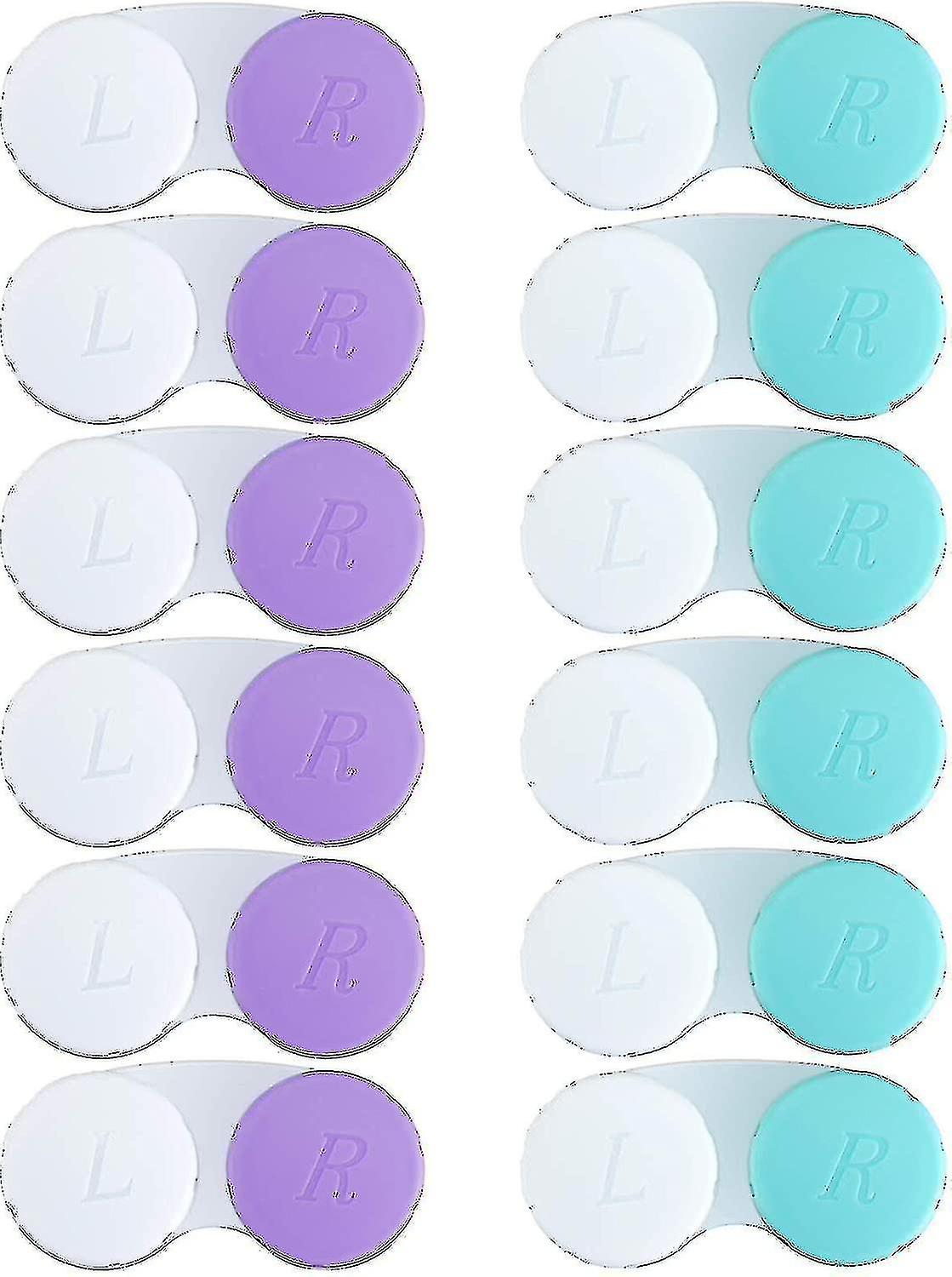 12pcs Contact Lens Case, Colorful Contact Lens Box Left/right Eyes Holder Container