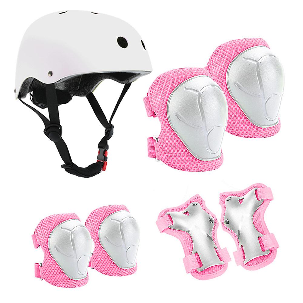 7pcs Child Protective Gear Set Roller Skating Helmet Wrist Elbow Knee Pads