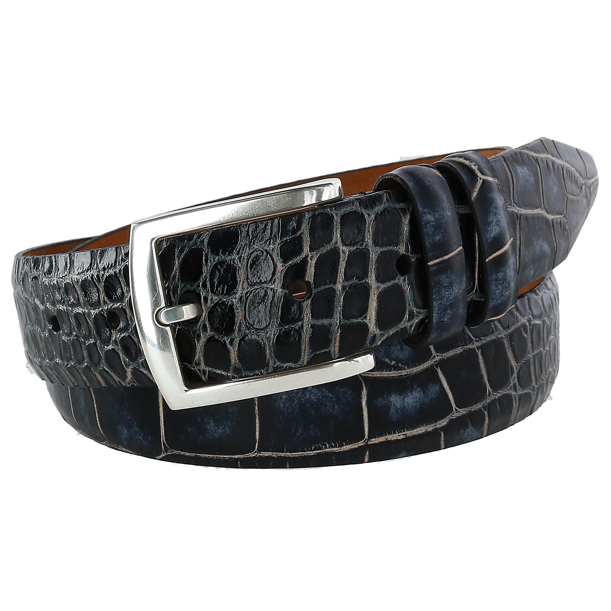 Lejon Italian Calfskin Croc Print Belt (Men)