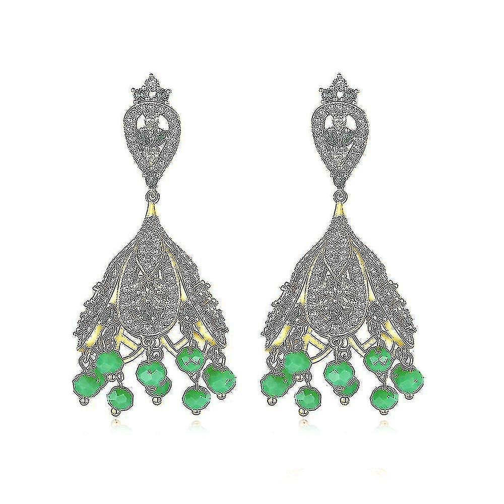 עגילי Xiersen-drop ירוק זירקון תכשיטים עגילי מתנה