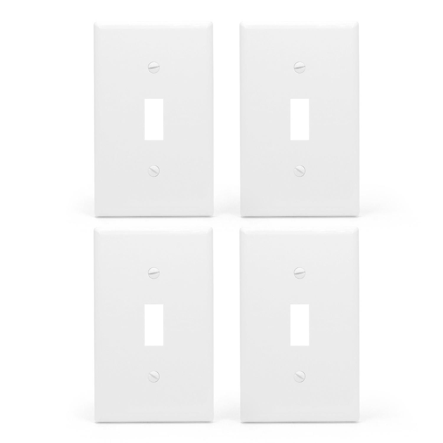 Toggle Switch Panel Single Gang Unbreakable Modern White Heavy Duty Decorative Plastic American Wall