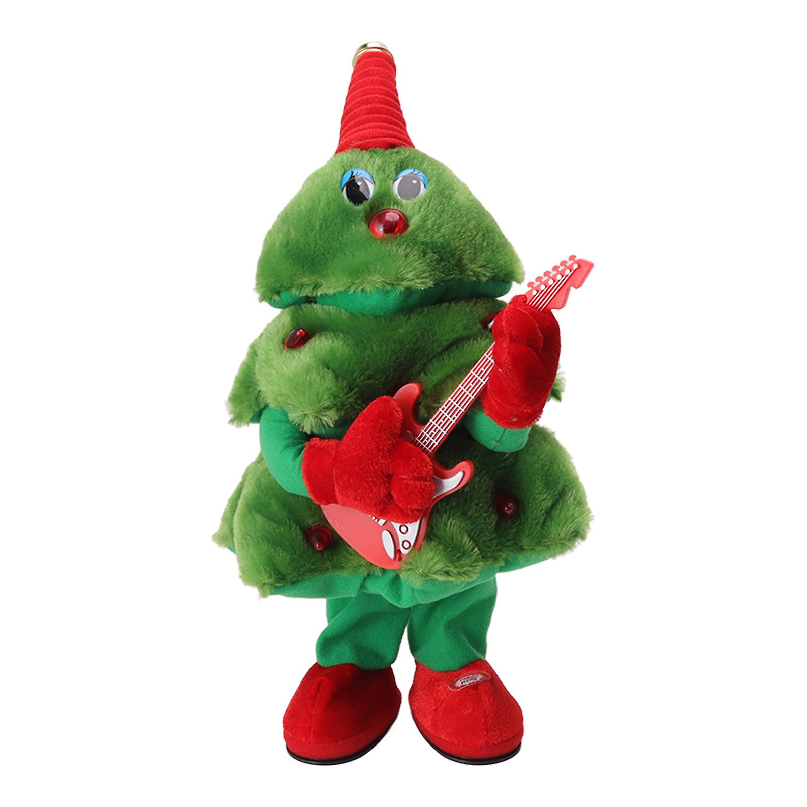 Electric Plush Christmas Tree, 8 Continuous Songs, Light-up, Swinging, Singing and Dancing, Cute, for Kids, Guitar, Christmas Tree