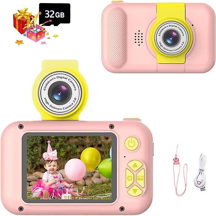 1080p Children's Camera With 180 Rotating Lens,digital Camera With 2.4 Inch Screen Gift