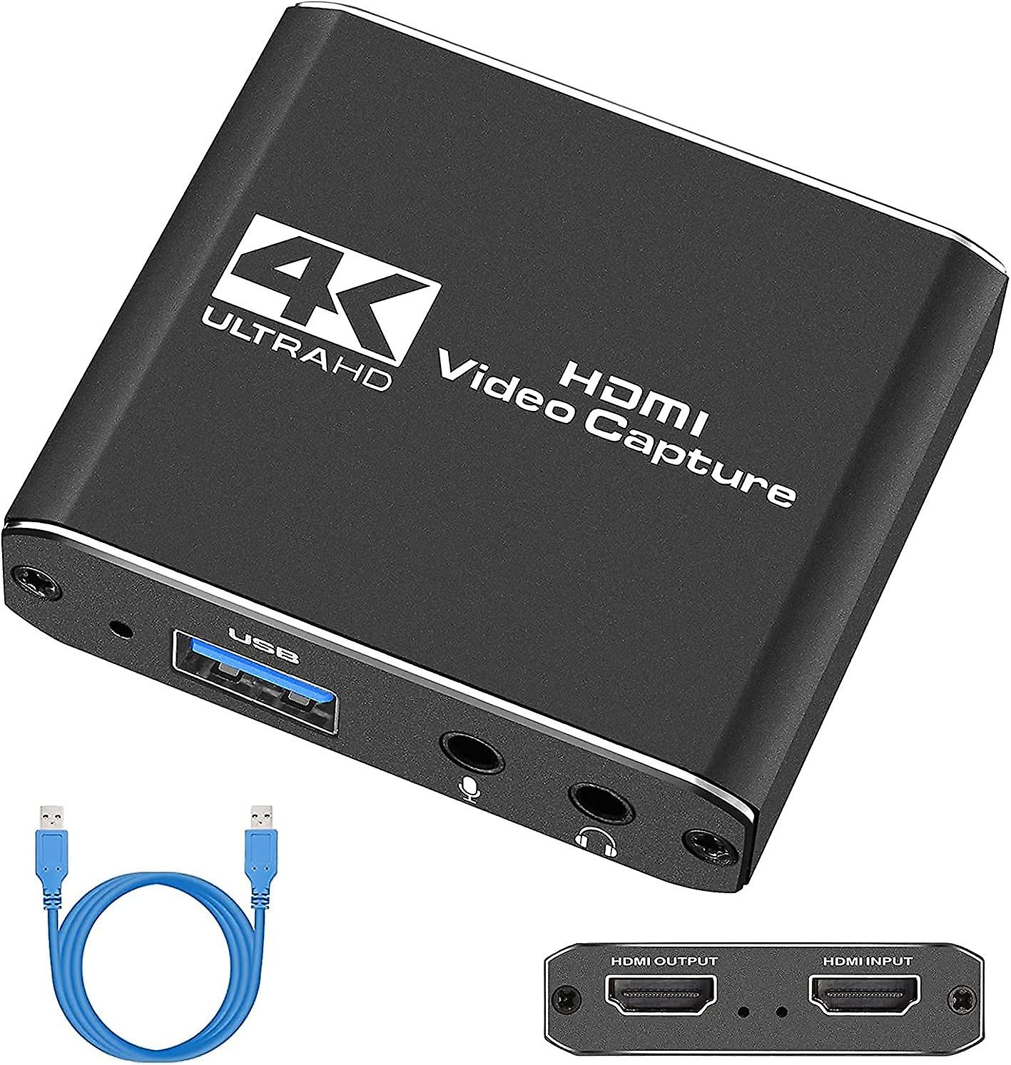 Capture Card, Video Capture Card with Microphone 4K HDMI Loop-O