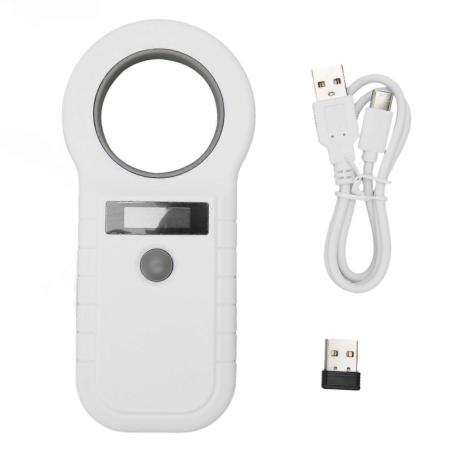 Pet Microchip Scanner 134.2kHz 125kHz EMID FDX B Wired USB Wireless 2.4GHz Bluetooth Portable Animal Chip Reader White