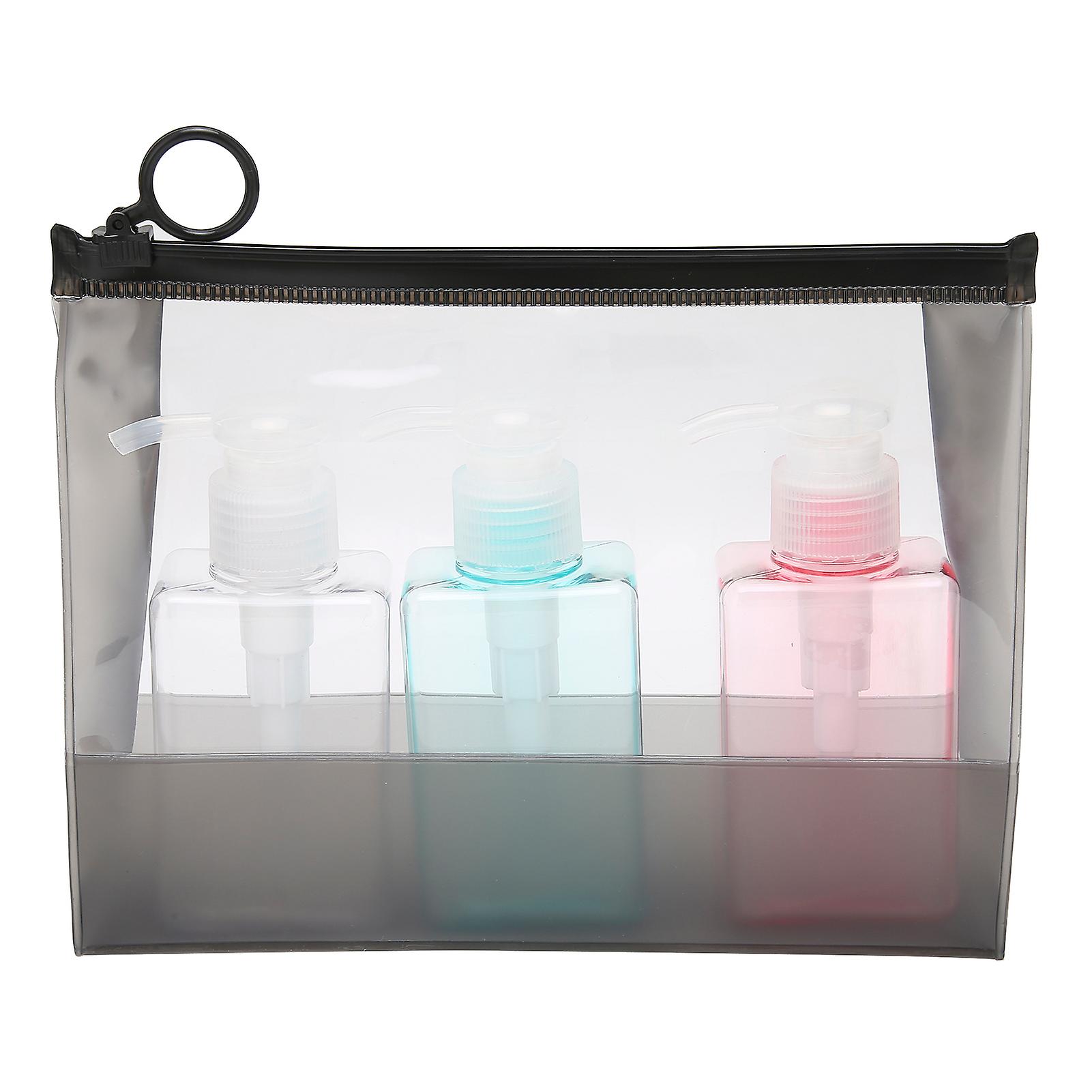 3 Pack 100ml Portable Refillable Pump Dispenser Bottles for Soap and Lotion for Travel