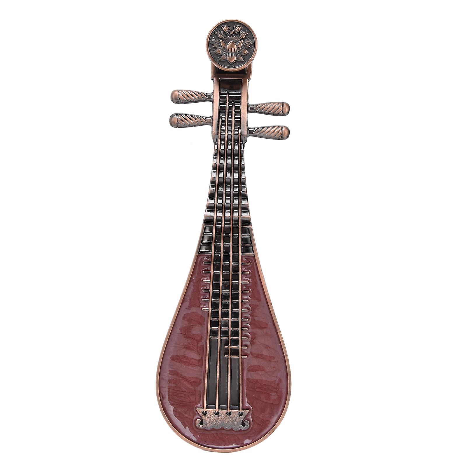 Hardwood Lute Simulation, Decorative Miniature Pipa For Bedroom Salon Living Room, Unique Chinese Lute Design Suitable For Various Spaces